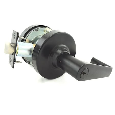 Schlage Commercial Classroom Saturn Lever C Keyway, 2-3/4" Deadlatch, ANSI Strike Matte Black ALX70PSAT622